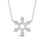 SHEGRACE 925 Sterling Silver Pendant Necklaces, with Grade AAA Cubic Zirconia, with 925 Stamp, Snowflake