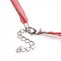 Cuerda del collar joyería que hace, con hilos 2 encerados cordón, cinta de organza y fornituras de hierro, 17 pulgada