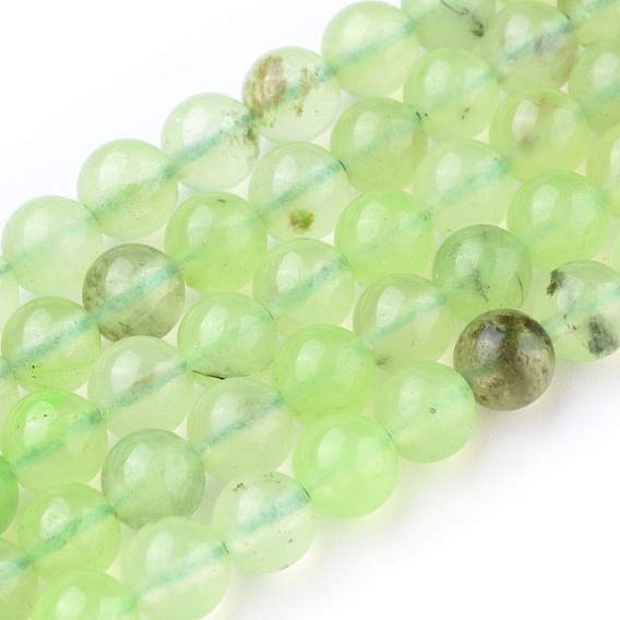 Perles naturelles préhnite brins, ronde