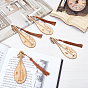 Nbeads 4 piezas 4 estilo antiguo instrumento musical pipa marcapáginas de estilo chino con borlas para amantes de los libros, marcapáginas de bambú grabado con caracteres chinos y dibujo, burlywood