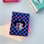 40-Pocket 3 Inch PVC Mini Photo Album, with Peach Heart Window Cover, Photocard Cellection, Rectangle with Tartan Pattern