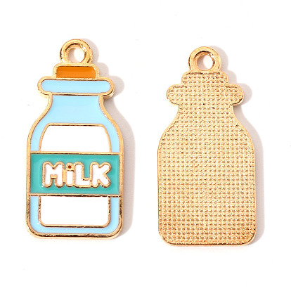 Pendentifs en émail , bouteille avec mot lait, or et de lumière
