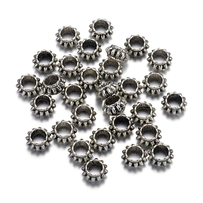 Tibetan Silver Spacer Beads, Lead Free & Cadmium Free, Rondelle