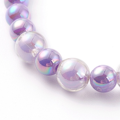 Ensemble de collier de bracelet de perles acryliques transparentes, ronde