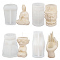 Moules en silicone pour bougies de bricolage, pour la fabrication de bougies, silicone de qualité alimentaire, bouddhiste, blanc
