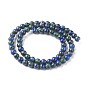 Brins de perles synthétiques assemblées en lapis-lazuli et malachite, teint, ronde