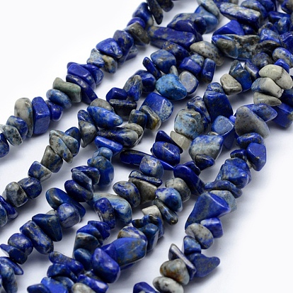 Lapis-lazuli, brins de perles naturels , puce