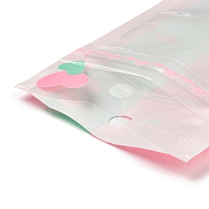 Bolsas con cierre zip de embalaje de plástico impreso, bolsas superiores autoselladas, rectángulo con el modelo del corazón
