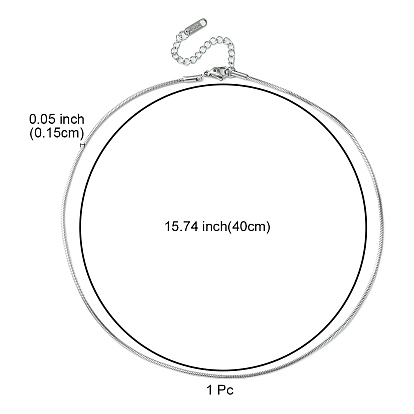 Placage ionique (ip) 304 collier chaîne serpent en acier inoxydable pour hommes femmes