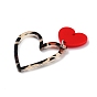 Valentine's Day Opaque Acrylic Pendants, with Iron Jump Rings, Leopard Print Heart