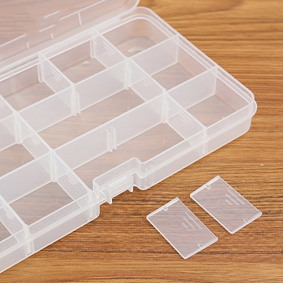 15 сетки прозрачные прямоугольные пластиковые бусины контейнеры для хранения, с крышками