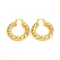 Brass Hoop Earrings, Long-Lasting Plated, Twisted Ring Shape