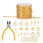 Bracelets et colliers de bricolage faisant des kits, Comprend des chaînes de trombones en laiton, des fermoirs à bascule et des fermoirs à pince de homard, breloques en laiton zircone cubique