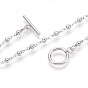 Ion Plating(IP) 304 Stainless Steel Link Chain Bracelets, with Toggle Clasps, Round