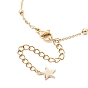 304 Stainless Steel Star Charm Anklets with Brass Satellite Chains