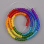 Color del arco iris 7 colores perlas de vidrio esmerilado transparente hebras, cuentas multicolores segmentadas, rondelle facetas