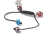 Colorful Lampwork Evil Eye & Glass & Alloy Braided Bead Bracelet for Women