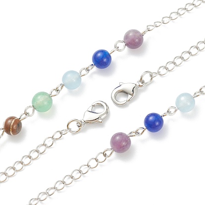 Chakra Jewelry, Resin Hexagonal Pointed Dowsing Pendulums, with Natural Mixed Gemstone Beads Inside and Platinum Plated Brass Findings, Faceted, Cone/Spike/Pendulum