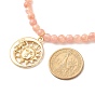 Collier pendentifs soleil et lune avec perles de pierre de soleil naturelles, bijoux en pierres précieuses pour femmes