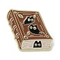 Black Cat Book Moon Spaceship Enamel Pins, Light Gold Alloy Brooch for Backpack Clothes