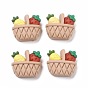 Opaque Resin Decoden Cabochons, Fruit Basket