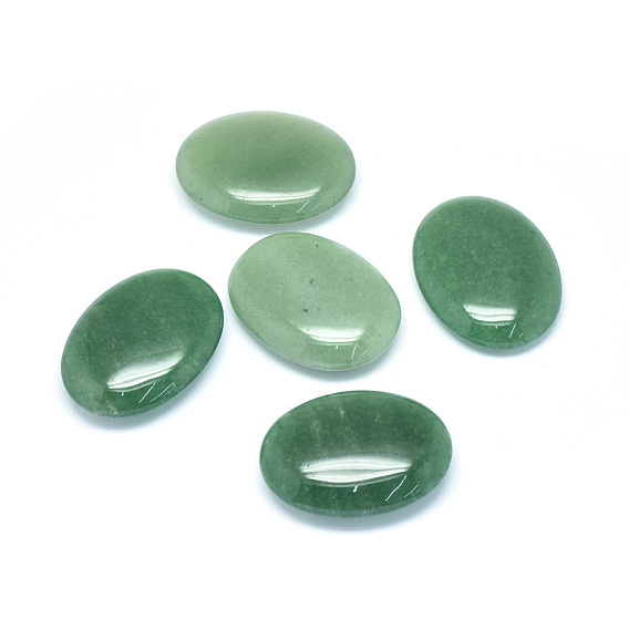 Natural Aventurine Oval Palm Stone, Reiki Healing Pocket Stone for Anxiety Stress Relief Therapy