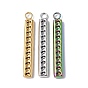 304 Stainless Steel Pendant Cabochon Settings, Rectangle Charm, Bar Charm