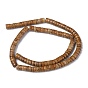 Natural Yellow Wood Lace Stone Beads Strands, Heishi Beads, Flat Round/Disc