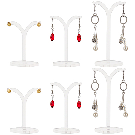 6шт 3 стили y-образные акриловые подставки для сережек, дисплей ювелирных изделий стойки, ювелирные изделия стенд дерево