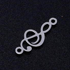 201 Stainless Steel Links Connectors, Treble Clef