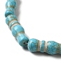 Synthetic Turquoise Dyed Beads Strands, Bone
