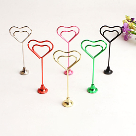 Metal Spiral Memo Clip, Message Note Photo Stand Holder, for Wedding Decoration, Heart