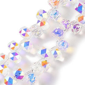 AB Color Plated Electroplate Beads Strands, Faceted, Rondelle