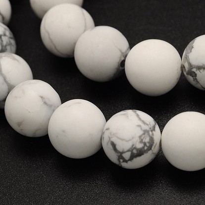 Frosted Round Howlite Beads Strands