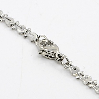 304 Stainless Steel Necklaces, Men Chain Necklace, with Lobster Claw Clasps, 19.6 inch(50cm)
