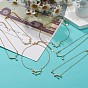 12Pcs 12 Constellations Clear Cubic Zirconia Link Anklets Set, Golden 304 Stainless Steel Jewelry for Women