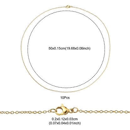 10 шт. 304 набор ожерелий-цепочек из нержавеющей стали для мужчин и женщин