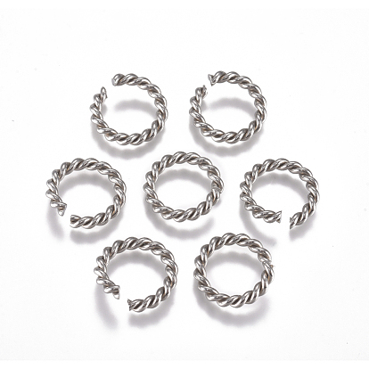 304 Stainless Steel Twisted Jump Rings, Open Jump Rings, Round Ring