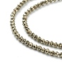 Natural Pyrite Beads Strands, Grade AB, Faceted, Round, Dark Khaki, 2mm, Hole: 0.5mm