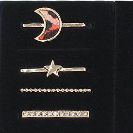 Ensemble de breloques de bracelet de montre en fausse fourrure en alliage de lune, boucles d'anneau décoratives de bande de montre d'étoile