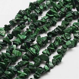 Malachite naturelles brins de perles, puce