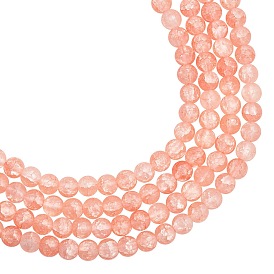 ARRICRAF Synthetic Crackle Quartz Beads Strands, Round, Dyed, Frosted