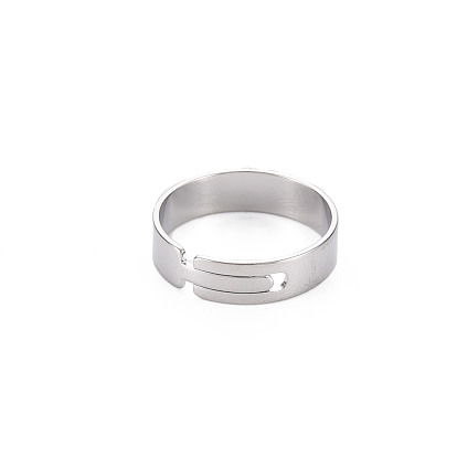 Brass Adjustable Finger Ring Settings, Loop Ring Base, with Loop, Nickel Free