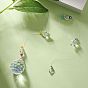Décorations de pendentif en forme de larme de verre, attrape-soleil suspendus, avec billes de verre et 304 anneaux en acier inoxydable