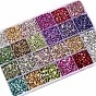 24 Grid Electroplate Glass Chip Beads, Nail Art Decoration Accessories, No Hole