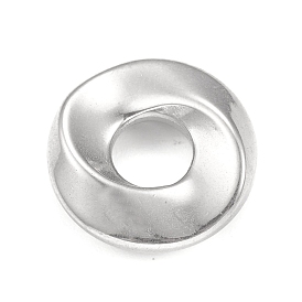 304 acier inoxydable perles européennes, Perles avec un grand trou   , plat rond torsadée