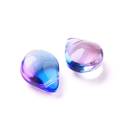 Perlas de vidrio transparentes, teñido y climatizada, lágrima
