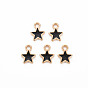 Alloy Enamel Star Charms, Cadmium Free & Nickel Free & Lead Free, Light Gold, Pentagram