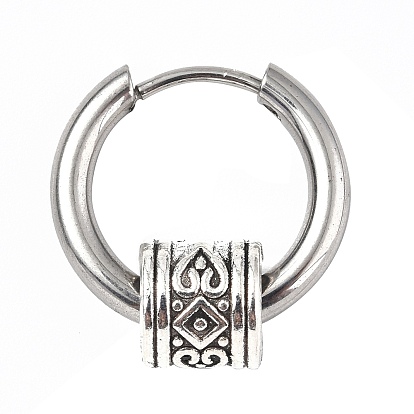 304 Stainless Steel Hoop Earrings, Zinc Alloy Tube Earring for Women
