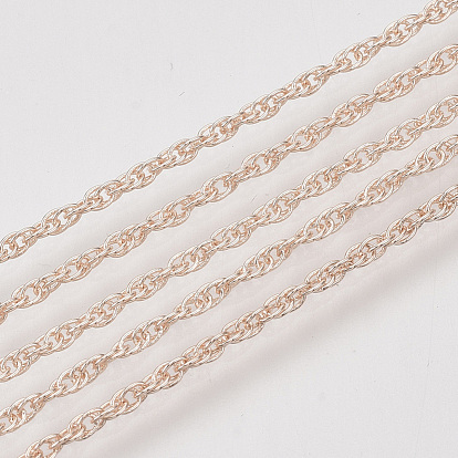 Soldered Brass Covered Iron Rope Chains, with Spool